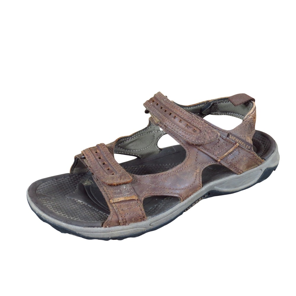 Merrell Bracken Mens Hiking Sandals Size 11 Outdoor Performance Brown Leather